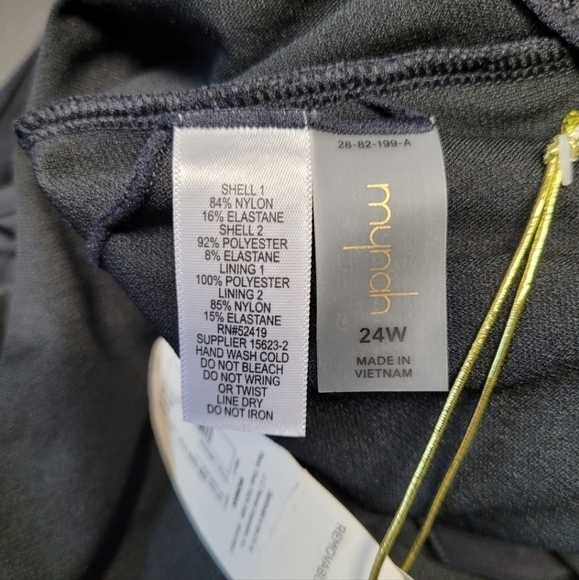 Mynah Black Backless High Halter Keyhole Neckline Full Body Swimsuit 24W NWT - Picture 6 of 7